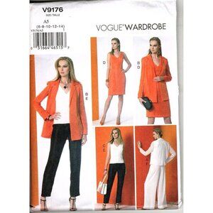 Vogue V9176 Misses 6 to 14 Jacket, Pants, Dress and Top Uncut Sewing Pattern